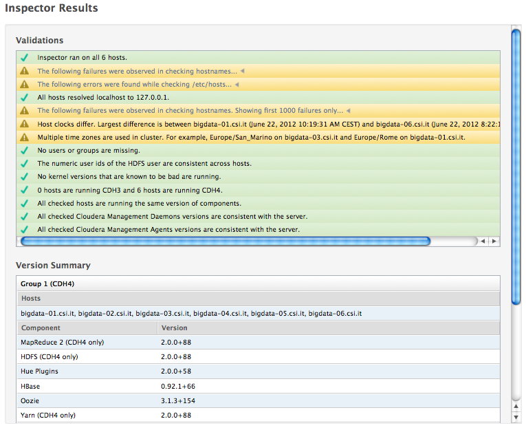 Cloudera - risultato inspector