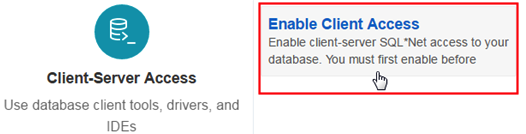 Abilitare accesso SQL*Net in Cloud