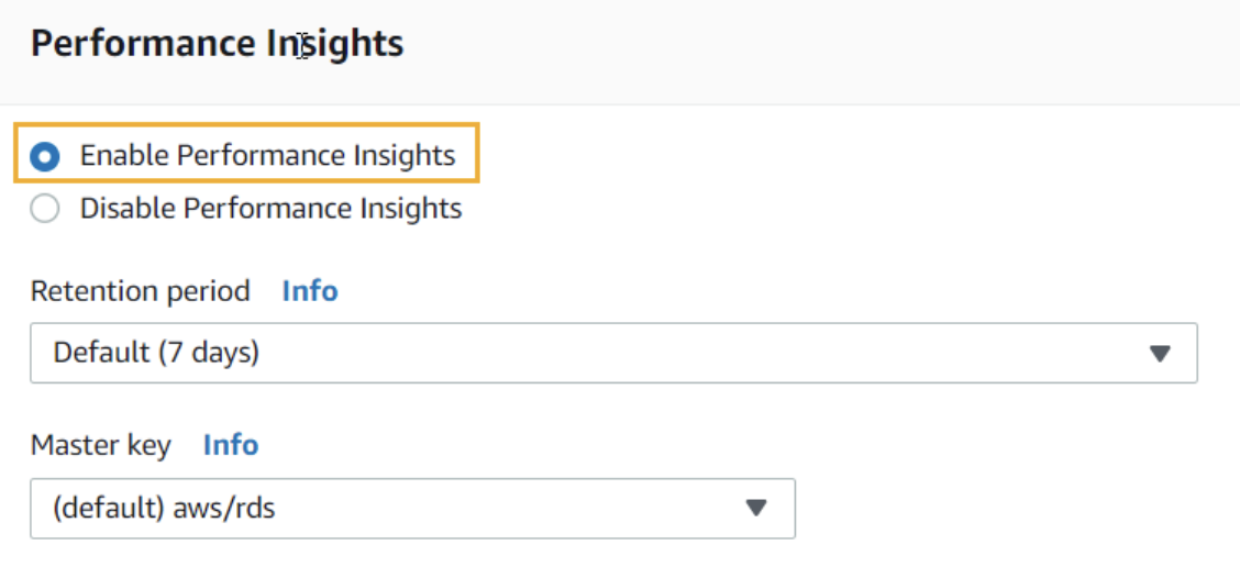 Enable Performance Insights