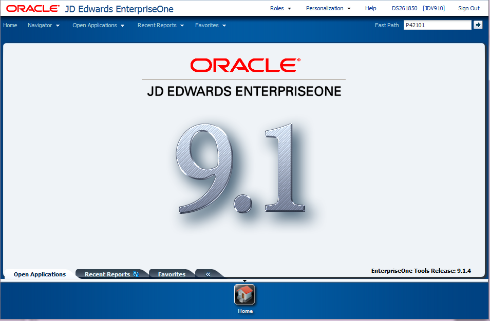 Interfaccia JDE 9.1
