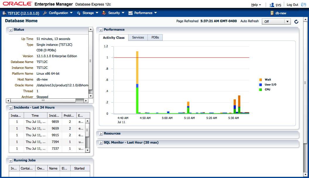 Installazione Oracle 12c - Enterprise Manager Express