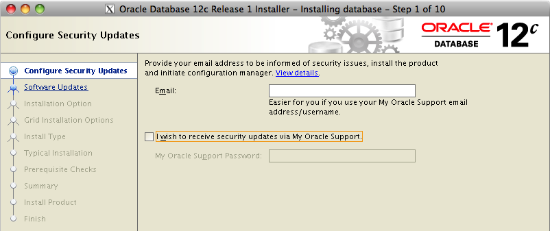 Installazione Oracle 12c - Passi installazione