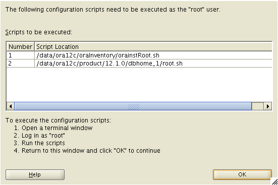 Installazione Oracle 12c - root scripts