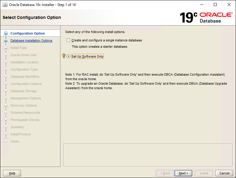 Installazione Oracle 19c - Passo 1