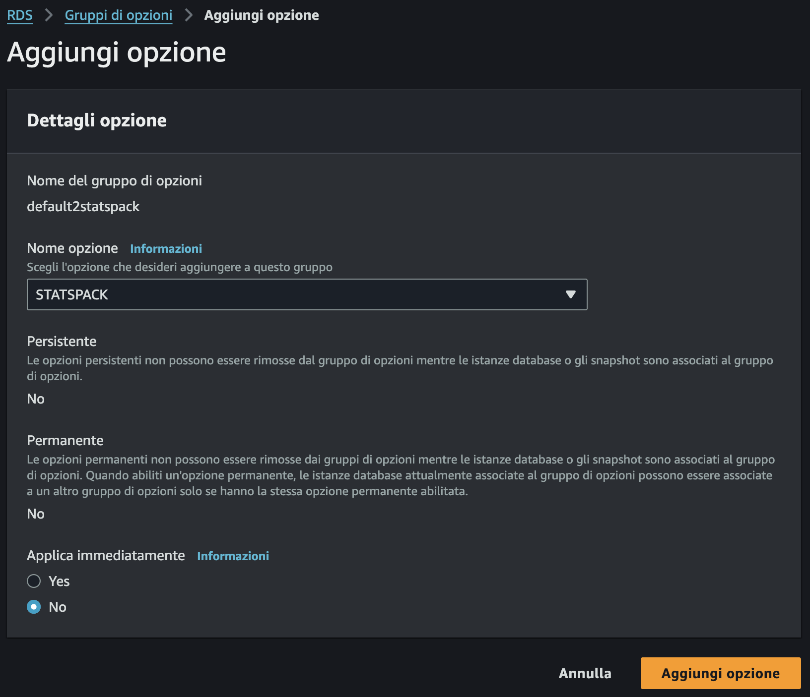 Statspack on RDS for Oracle - Add STATSPACK Option