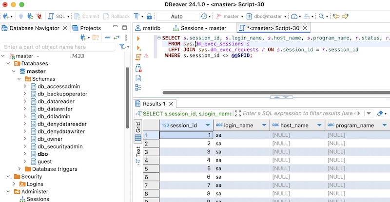 SQL Server - DBeaver