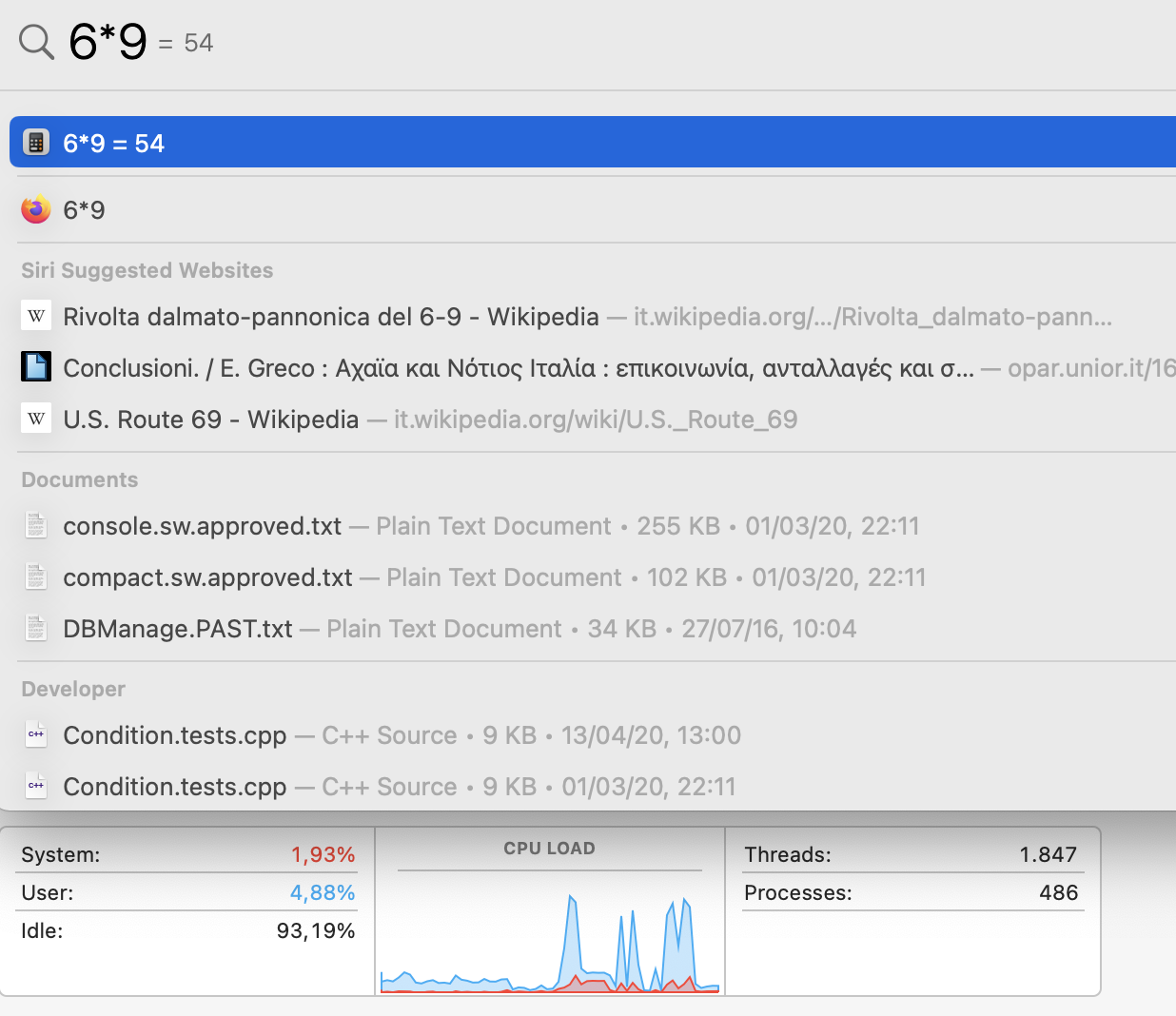 Spotlight CPU Usage
