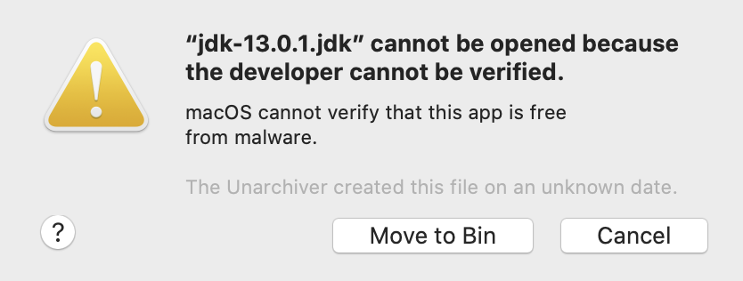 APP cannot be opened because the developer cannot be verified