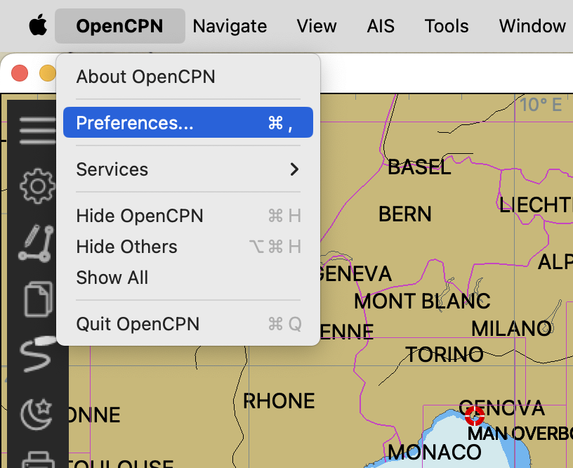 OpenCPN configuration for Signal K